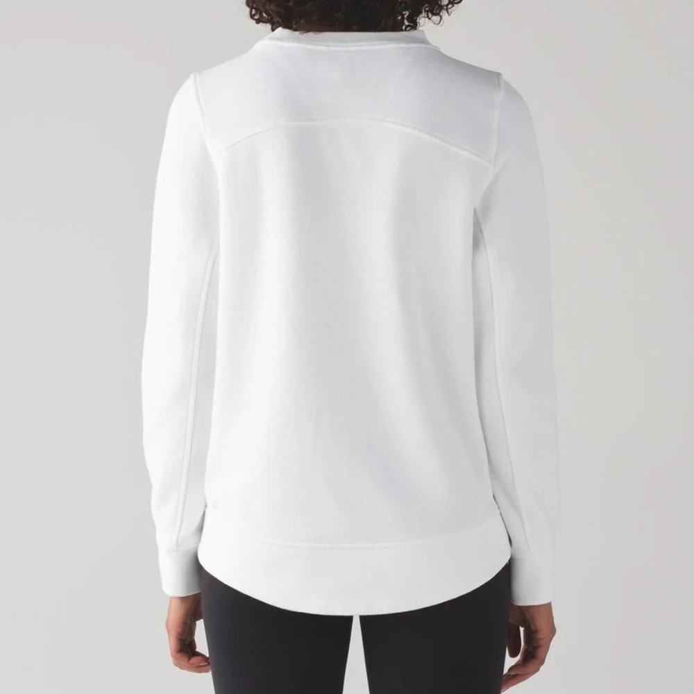 Lululemon Be True Crew Fleece Quilted Sweater White